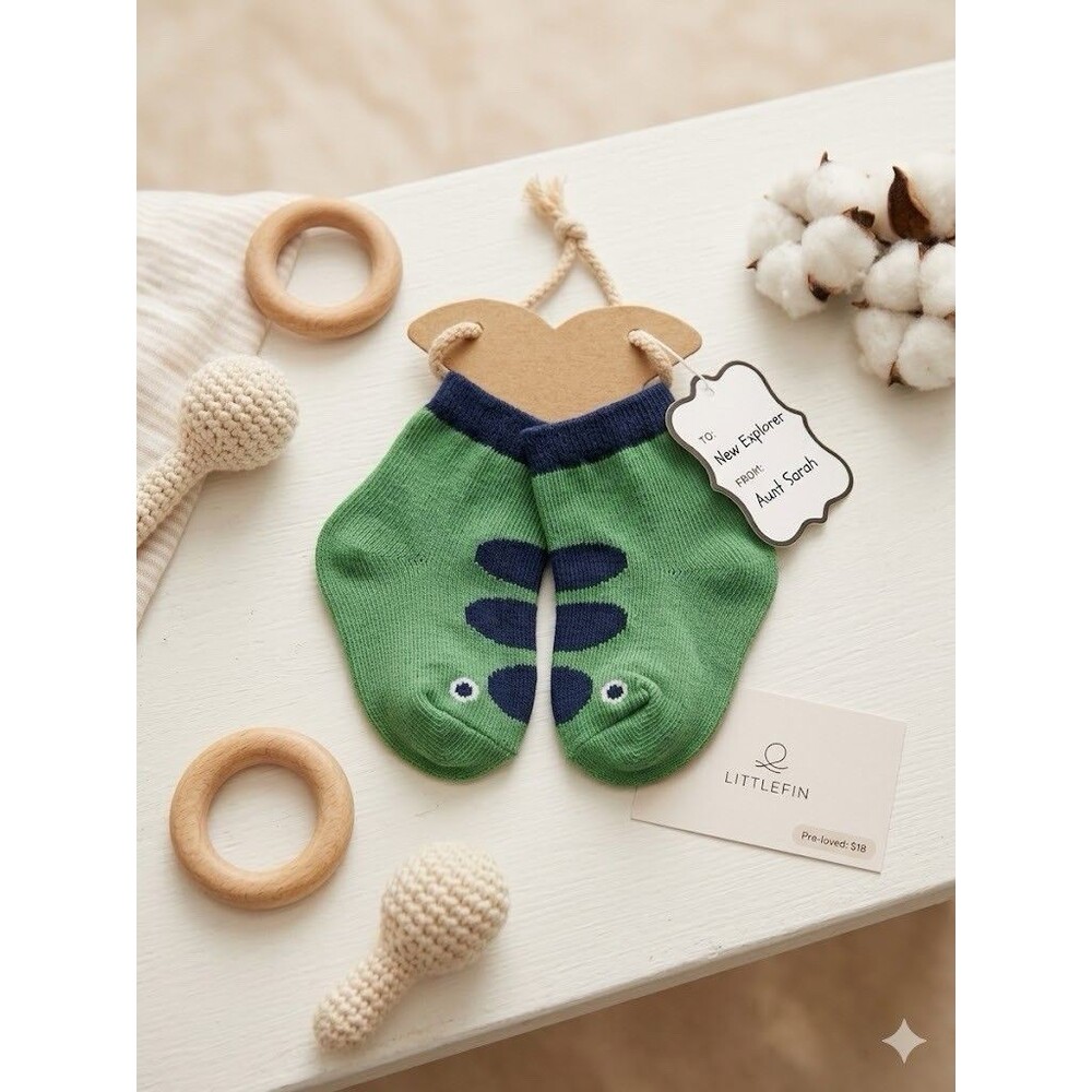 Mud Pie Mudpie Blue Socks Baby Size 0-12 Months Green Blue Unisex New NWT